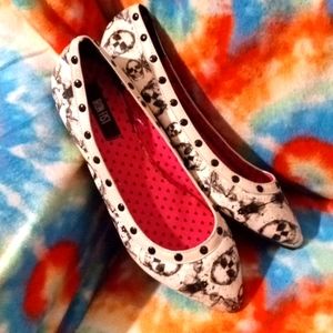☠️Iron fist size 8 women's skull print, ballerina, flat shoes.💀